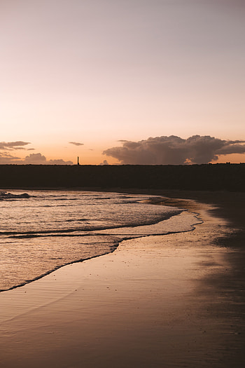 Nature, Twilight, Waves, Beach, Dark, Coast, Dusk HD phone wallpaper