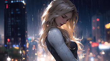 Gwen Stacy In The Rain, gwen-stacy, superheroes, rain, artist, artwork, digital-art, deviantart HD wallpaper