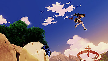 Genshin Impact Ultra — Sunset Aerial Duel, video game, Genshin Impact HD wallpaper