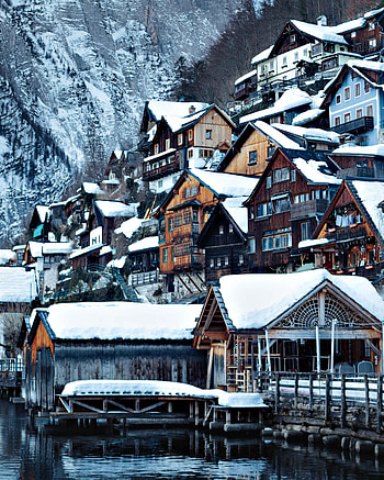 Cities, Winter, Nature, Snow, Building, Village HD phone wallpaper