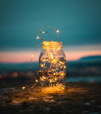 Jar light garland, Warm glow, Cozy ambiance, Magical decoration HD phone wallpaper