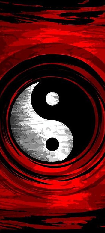 Abstractus, red, ying, art, yang HD phone wallpaper