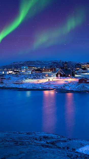 Greenland, Travels, Aurora Borealis, Ilulissat HD phone wallpaper