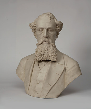 Bust sculpture, Charles Dickens HD phone wallpaper
