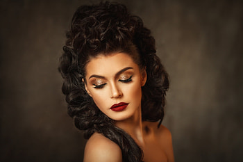 Beauty, model, red, face, lips, girl, woman HD wallpaper