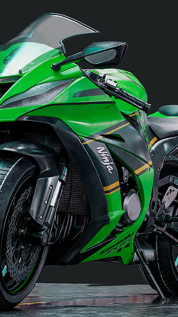 Kawasaki Ninja ZX, Impressive team design, High-resolution artwork HD phone wallpaper