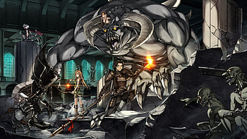Storming the Castle, dwarf, thief, monsters, archer, knight, girl, dark HD wallpaper