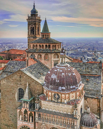 Bergamo travels, Romanesque architecture, Italian charm, Architectural marvels HD phone wallpaper