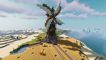 Windmill Minecraft HD wallpaper