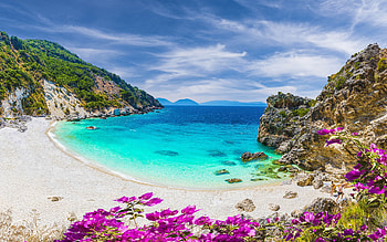 Beach with crystal water, Beach, Summer, Sky, Clouds HD wallpaper
