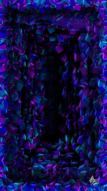 Into the abyss, aqua, graphicdesign, magenta, deep, parallelworld, dark, doorway, space, digitalart HD phone wallpaper