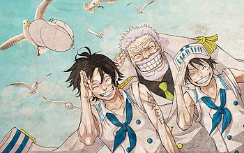 One Piece : Monkey D. Luffy, Portgas D. Ace & Monkey D. Garp Together, Anime, One Piece, Monkey D. Luffy, Portgas D. Ace, Monkey D. Garp HD wallpaper
