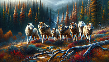 Majestic Wolf Pack - Ultra, Wolf Pack, wolf, forest, Wildlife, nature HD wallpaper