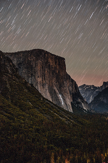 Nature, Stars, Night, Shining, Mountain, Starry Sky HD phone wallpaper