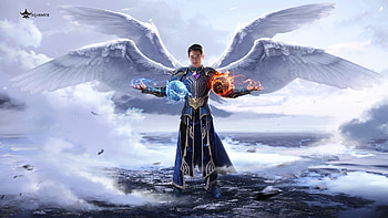 Angel, wings, man, dqhunter, dq hunter, armor, fantasy, jetlee, actor, jet lee, warrior HD wallpaper