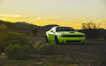 Dodge Challenger, Tuning, Cars, Light Green, Muscle Car HD wallpaper