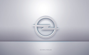 Opel 3d white logo, gray background, Opel logo, creative 3d art, Opel, 3d emblem HD wallpaper