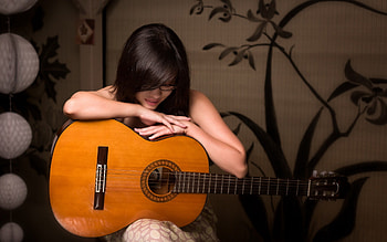 Music, Women, Guitar, Model HD wallpaper