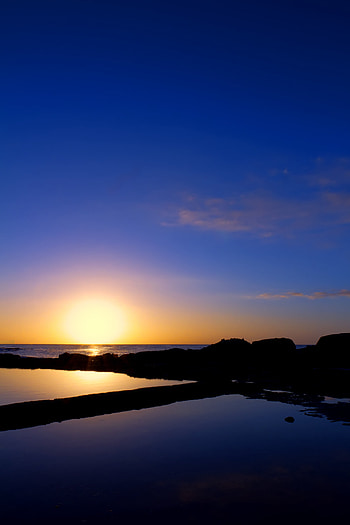Nature, Sunset, Sea, Rocks, Horizon, Outlines, Silence HD phone wallpaper