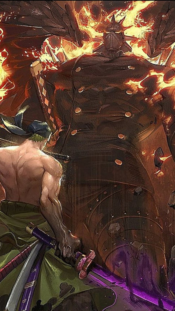 Zoro confronts King, art, supernatural_creature HD phone wallpaper