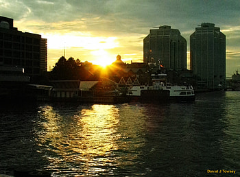 Ferry Sunset, supporting the sun, daniel j towsey, danieltowsey HD wallpaper