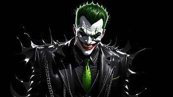 Joker Green Grin, joker, supervillain, superheroes, ai, artist, artwork, digital-art, deviantart HD wallpaper