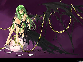 Goth CC, purple, wings, black, anime, goth, girl, chains HD wallpaper