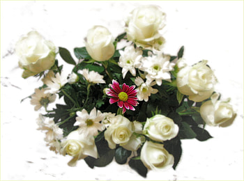Bouquet For My Fans, art , beautiful, one red flower, white flowers bouquet HD wallpaper