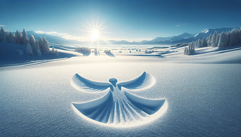 Winter Wonderland: Snow Angel Serenity, snow angel, snow, bird, landscape, winter HD wallpaper