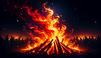 Vivid Bonfire - Intense Flame Art for Background, bonfire, fire, night, campfire, gathering HD wallpaper