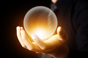 Just magic, black, man, yellow, magical, crystal ball, hand HD wallpaper