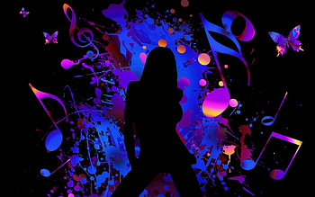 Music Girl Silhouette , digital, music, abstract, art, beauty HD wallpaper