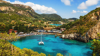 Paleokastritsa beach, Ionian Sea, Greece, Explore HD wallpaper