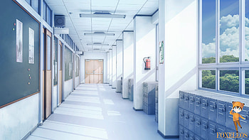 Ilmu Pengetahuan 7: Anime School Background, Anime School Hallway HD wallpaper