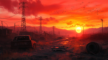 Post-Apocalyptic Sunrise, post apocalyptic, sunrise HD wallpaper