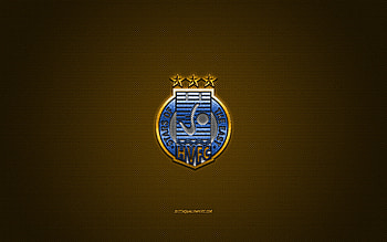 Harbor View FC, Jamaican football club, blue logo, yellow carbon fiber background, National Premier League, football, Kingston, Jamaica, Harbor View FC logo HD wallpaper