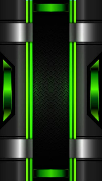 black silver green 3d, tech, amoled, neon, shapes, texture, cool, geometric, pattern, gamer, abstract HD phone wallpaper