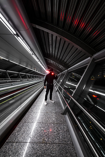 Miscellanea, Miscellaneous, Neon, Glow, Style, Human, Person, Tunnel HD phone wallpaper