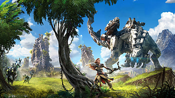 Horizon Forbidden West, Aloy protagonist, Post-apocalyptic world, Stunning visuals HD wallpaper