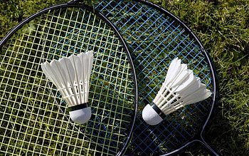 High definition badminton rackets, Detailed close-ups, Precision equipment, Sporting gear HD wallpaper