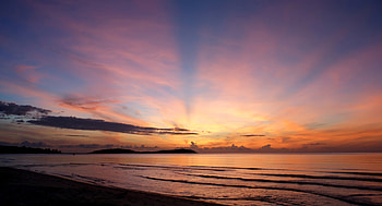 Ocean Sunrise, ocean, nature, sunrise HD wallpaper