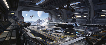 Sci-fi Hangar, Sci Fi, spaceship HD wallpaper