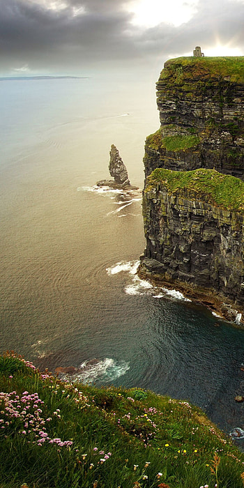 Aran Islands, Cliffs of Moher, Ireland background HD phone wallpaper