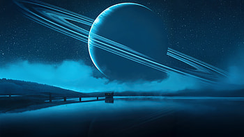 Echoes Of The Blue Planet, planet, blue, house, dream, artist, artwork, art, digital-art, ai HD wallpaper