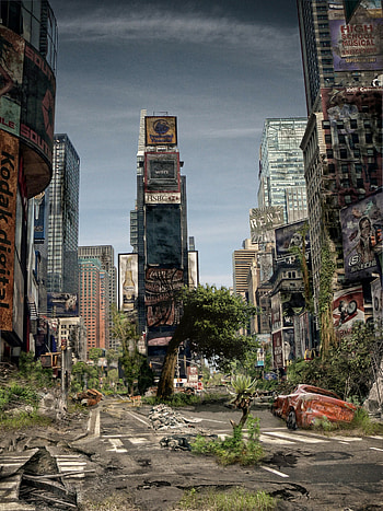 Post-apocalypse, New York City, Atmospheric poster, End of the world HD phone wallpaper