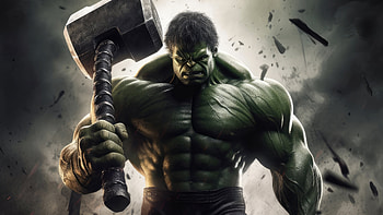 Hulk With Thor Hammer, hulk, superheroes, artwork, digital-art, artist, deviantart HD wallpaper