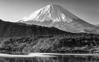 Mount Fuji, Travels, Black and White, MacBook Air HD wallpaper