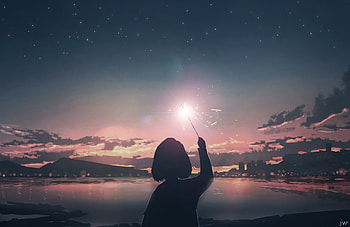 Magic, Art, Girl, Glow HD wallpaper