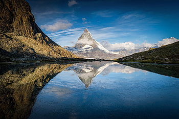 Nature, Mountains, Lake, Reflection, Alps, Matterhorn HD wallpaper