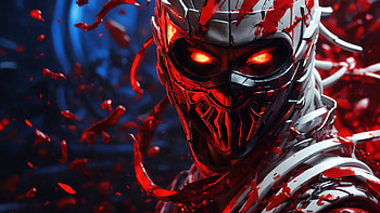 White Haired Shinobi, white hair, red, ninja, warrior, Killer HD wallpaper